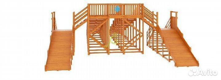 Зимняя деревянная горка Snow Fox, 4 ската