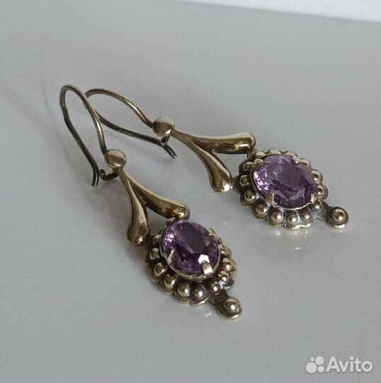 Серебряные серьги СССР 875 пробы