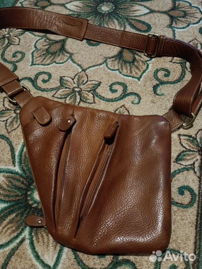 Кожаная сумка кобура через плечо