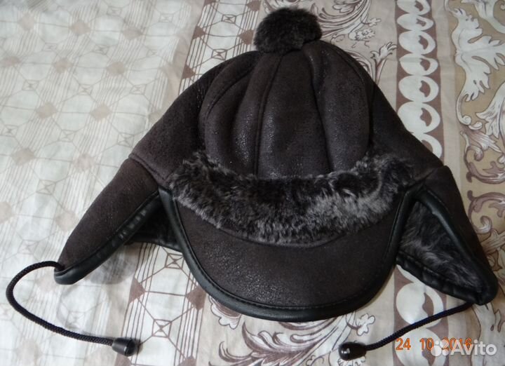 Шапка из нат. дублёнки, на 2-4 года