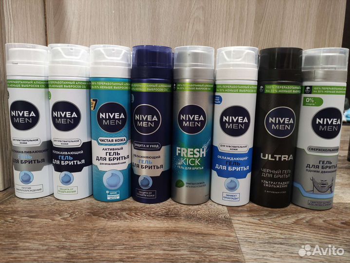 Гели, пены для бритья и шампунь