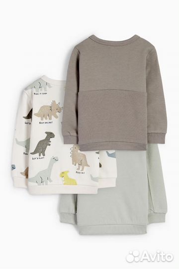 Комплект из 3 свитшотов с динозаврами C&A
