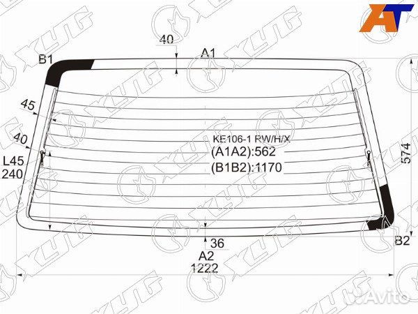 Стекло заднее toyota corolla