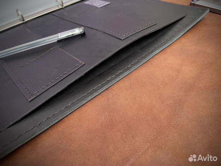 Кожаная Тетрадь А4 на кольцах