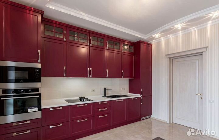 Прямая кухня мдф фасады