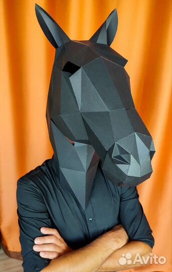 Маска Лошадь полигональная фигура