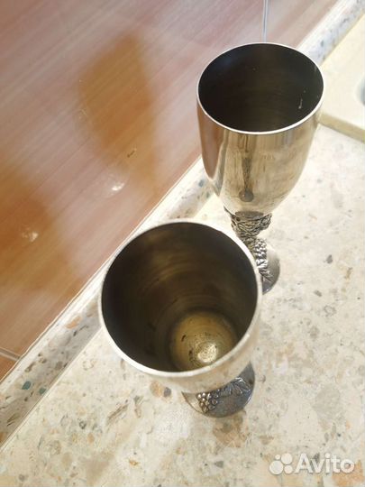 Фужеры Мельхиор пара фужеров праздничные богатые