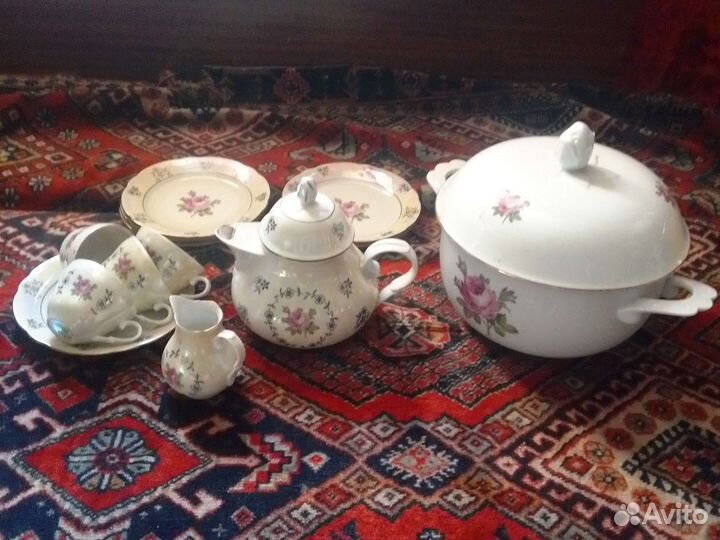 Сервиз роза и супница гдр кахла