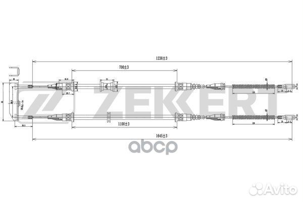 Трос стояночного тормоза левый/правый Daewoo Ne
