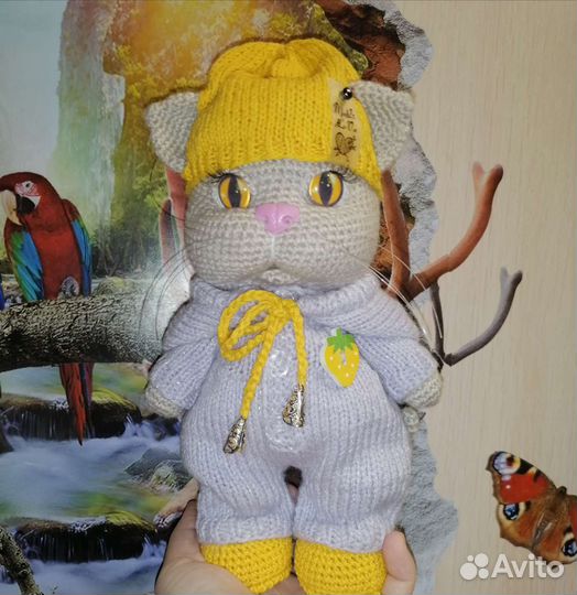 Игрушка ручной работы.Вязаная игрушка.Котёнок