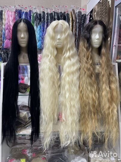 Парик на сетке полусистема 100 см длинный