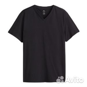 Футболка H&M Regular Fit V-neck, черный