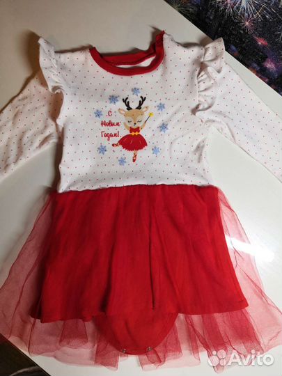 Платье боди новогоднее 68 размер