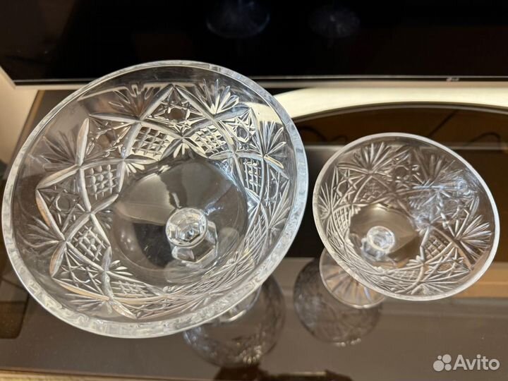 Ваза на ножке гхз (Гусь Хрусталь)