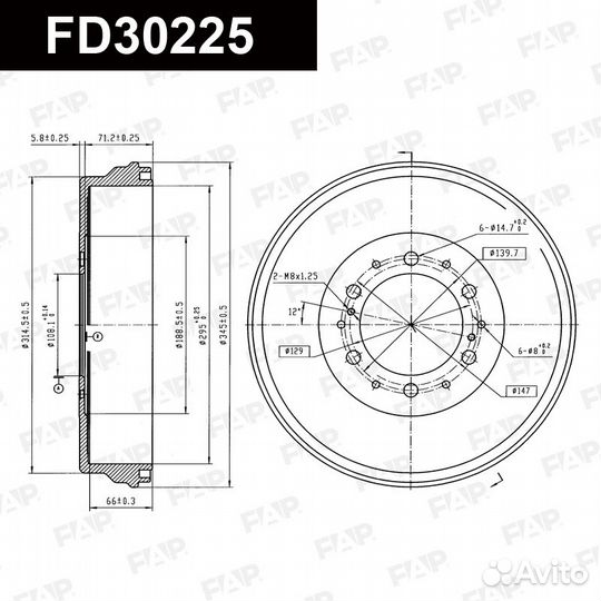 Диск тормозной FD30225 FAP Россия