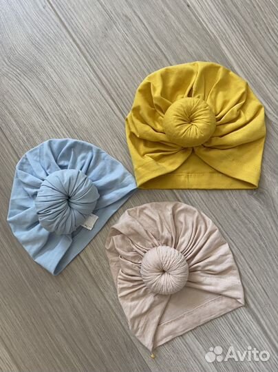 Шапочка тюрбан на 8-15 мес