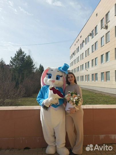 Зайка/Зайчик поздравление/ростовая кукла/аниматор