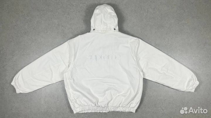 Джинсовая Куртка Supreme Шерпа Белая
