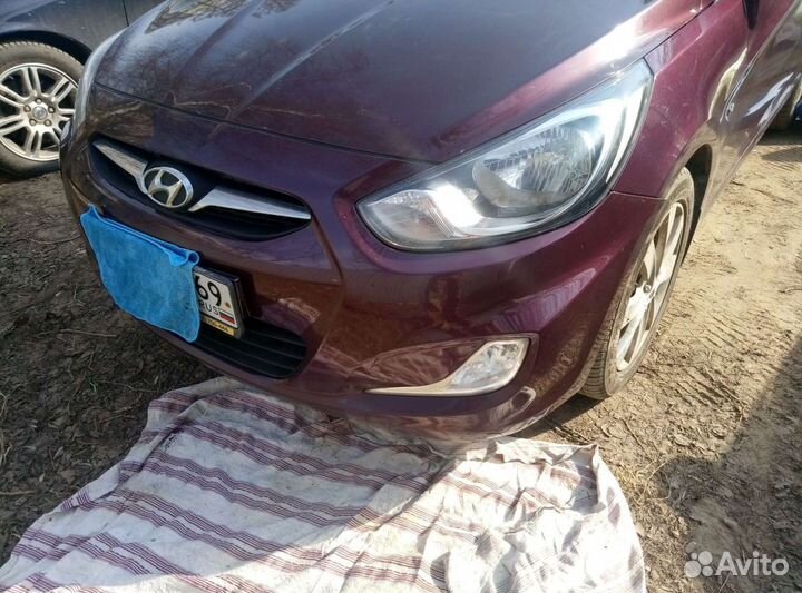 Передний бампер на Solaris