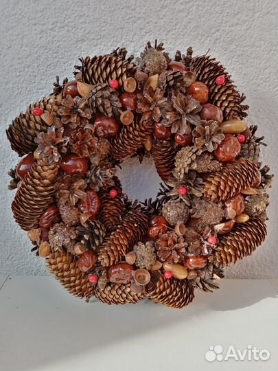 Осенняя поделка из природных материалов Венок