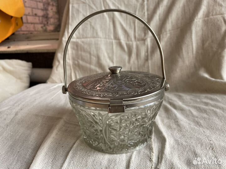Конфетница ваза СССР с мельхиором