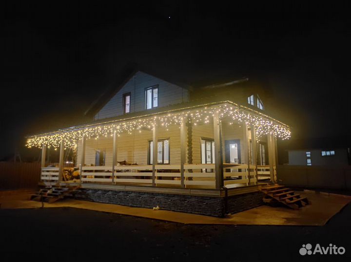 Контурное освещение домов