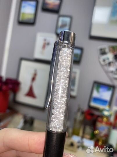Ручка swarovski оригинал черный цвет чернил