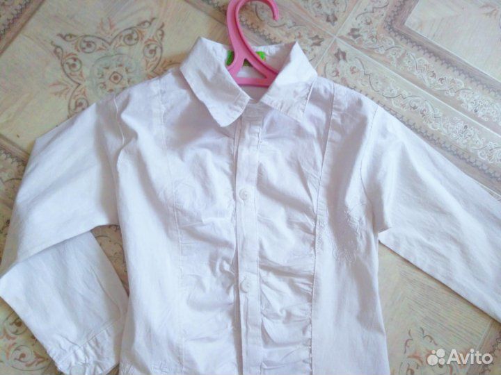 Школьная блузка (рубашка) для девочки р.116-128 см