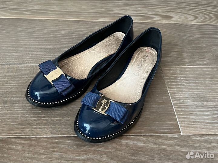 Балетки, натуральный лак, бу, р.36