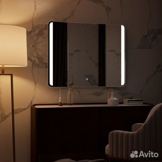 Зеркало Art&Max am-tre-1000-800-ds-f Хром