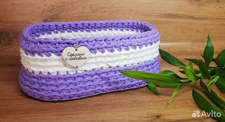 Вязаные корзинки ручной работы