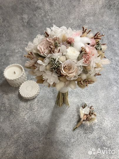 Букет невесты из стабилизированных цветов
