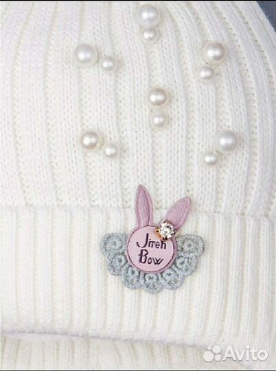 Шапка теплая для девочки (3-6 мес)