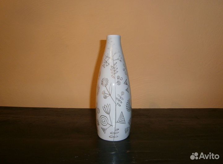 Ваза Полевые цветы лфз Городецкий золотая ветка