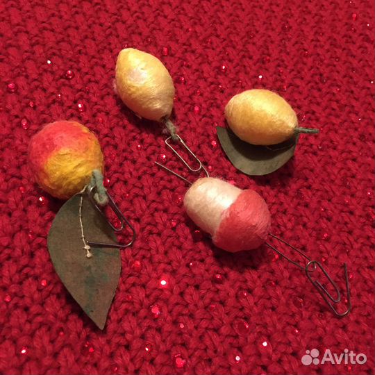 Елочные игрушки СССР ватные