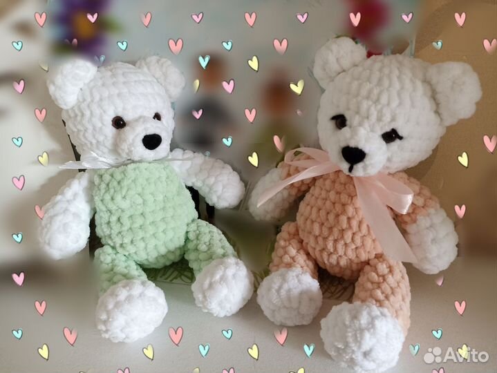 Вязаная игрушка мишка