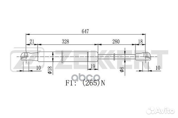 Пружина газовая багажника Nissan Juke (F15 F16