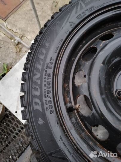 2 шипованных колеса dunlop 205/55 R16