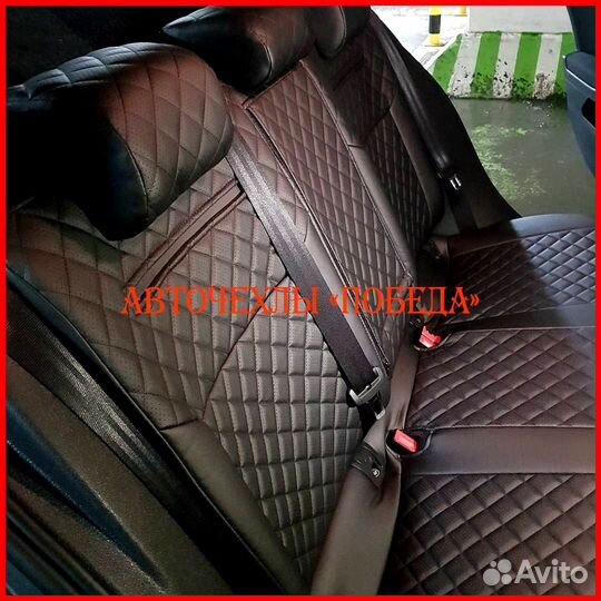 Чехлы Volkswagen Jetta 6 из экокожи чёрные Ромб