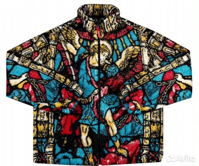 Supreme флисовая куртка Saint Michael size XL