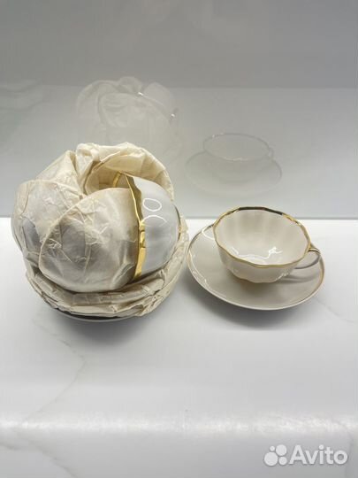 Чайная пара, чашка с блюдцем. Дулёвский фарфор