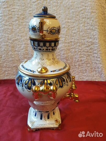 Самовар с чайником декоративный Гжель