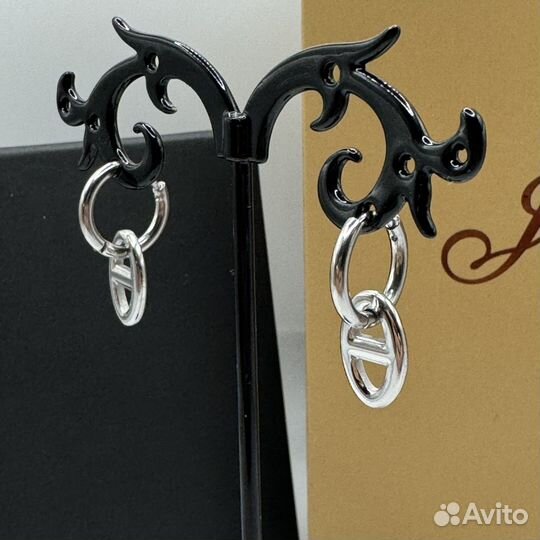 Серьги hermes сер