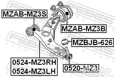 Сайленблок передний переднего рычага (mazda 3 BK