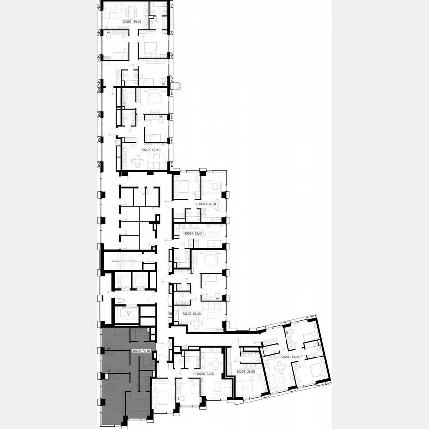 3-к. квартира, 74,1 м², 2/28 эт.