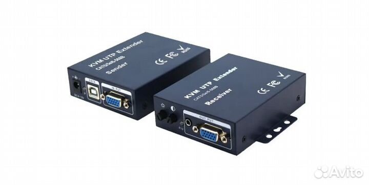 KVM-удлинитель, 300 м, сетевой кабель VGA