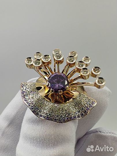 Золотое Кольцо 585 пробы с бриллиантами. Рассрочка