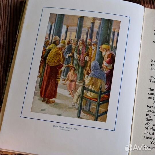 Старинная книга на английском, Библейские истории