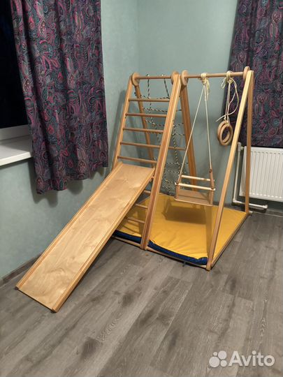 Детский деревянный спортивный комплекс