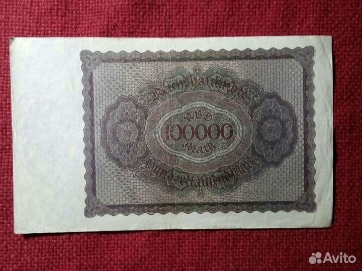 Банкнота Германия 100 т марок 1 02 1923 год
